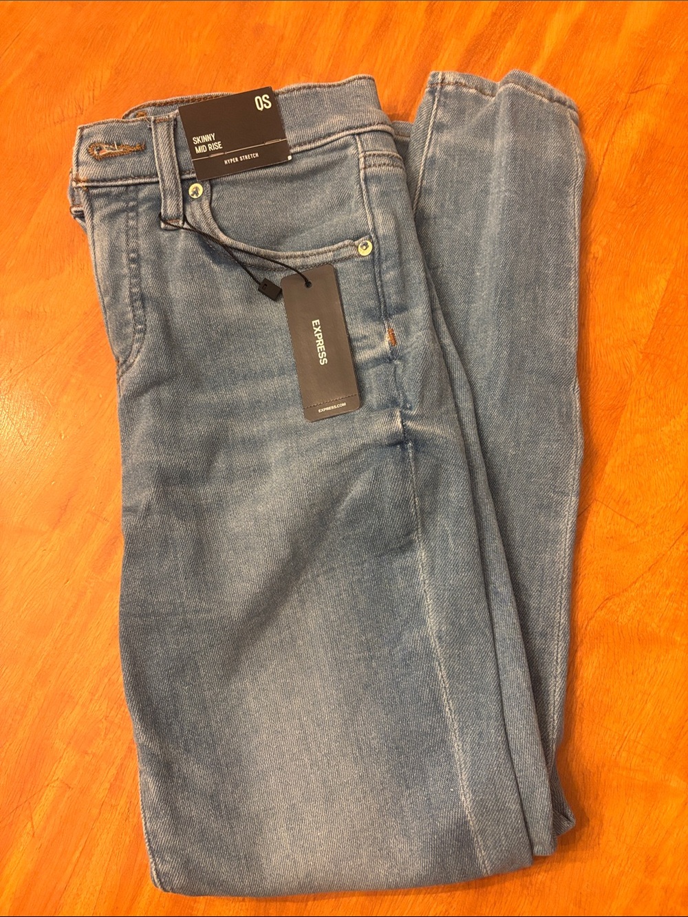 Express Light Blue Straight-Leg Jeans